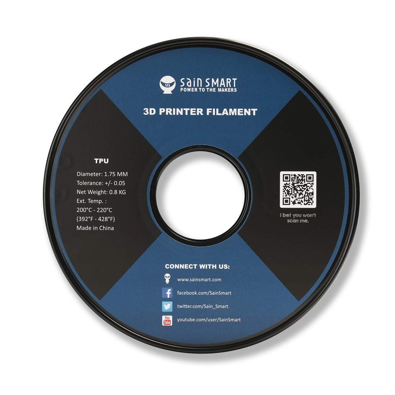 SainSmart 1.75mm Flexible TPU 3D Printer Filament 800g Solid Color, Dimensional Accuracy +/- 0.05 mm (Liquid Luster) - Image 3